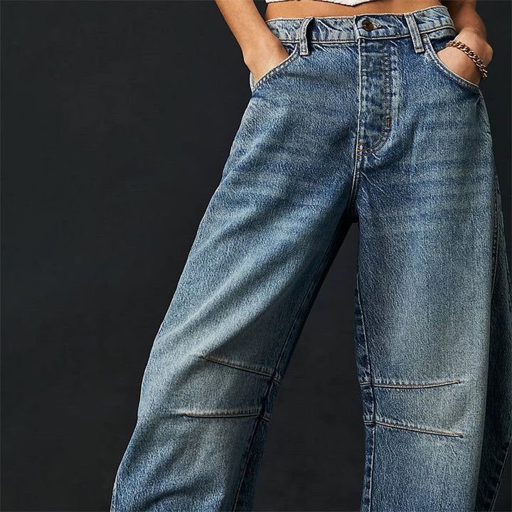 Fessa | Damen Barrel Jeans Low Waist Wide Leg