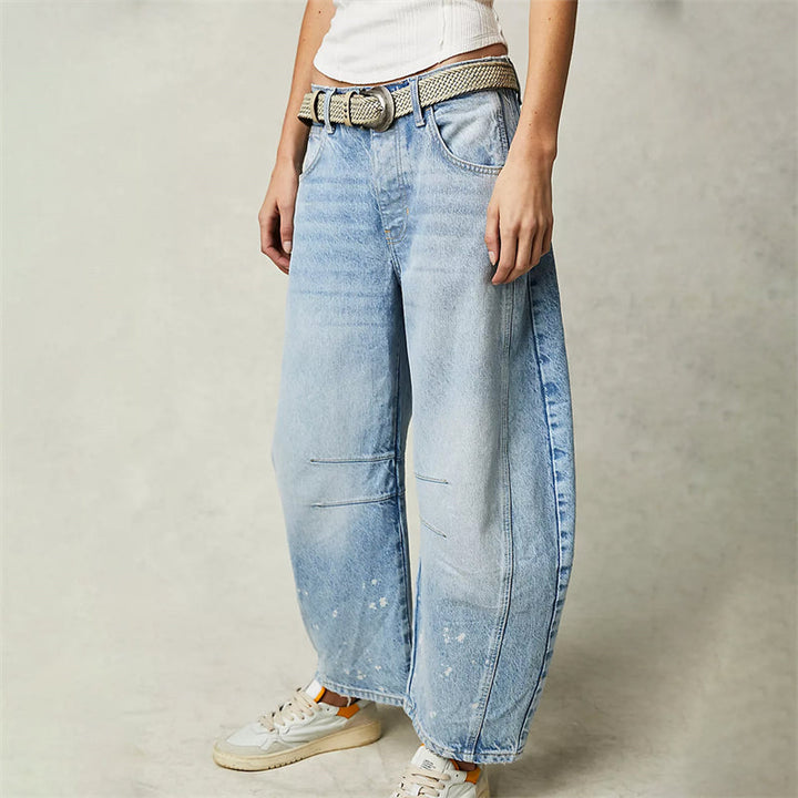 Fessa | Damen Barrel Jeans Low Waist Wide Leg