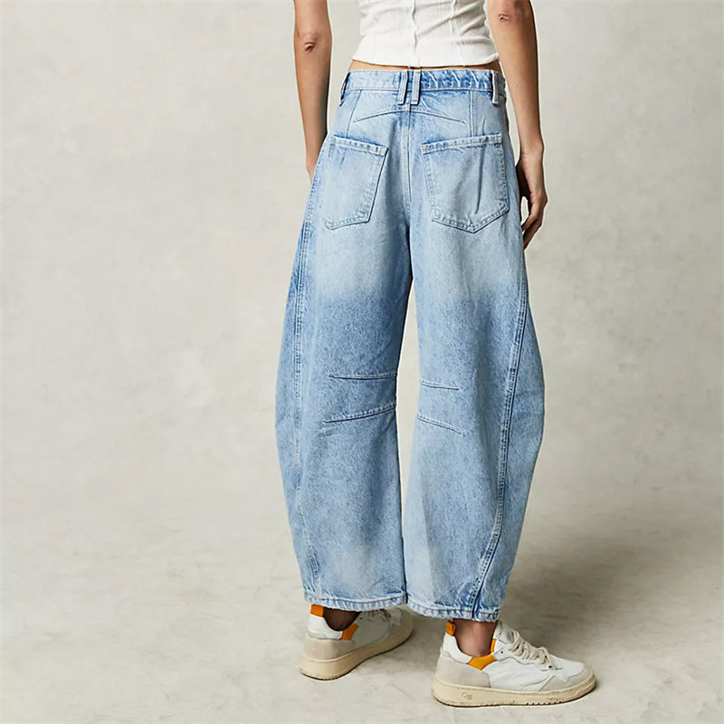 Fessa | Damen Barrel Jeans Low Waist Wide Leg