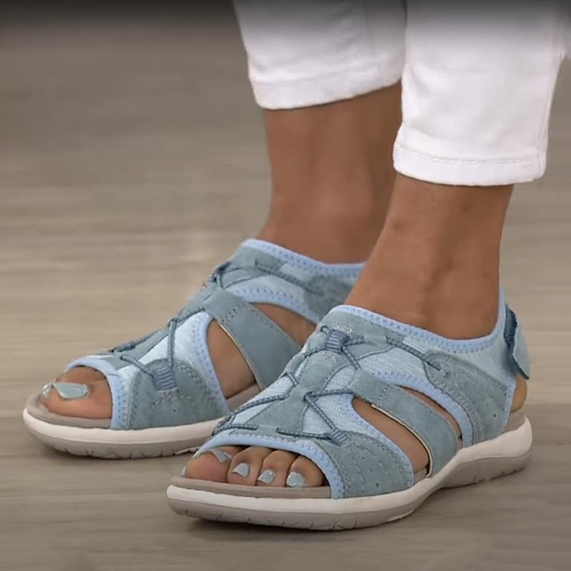 Luna | Damen Sandalen mit Klettverschluss Offene Sommersandalen