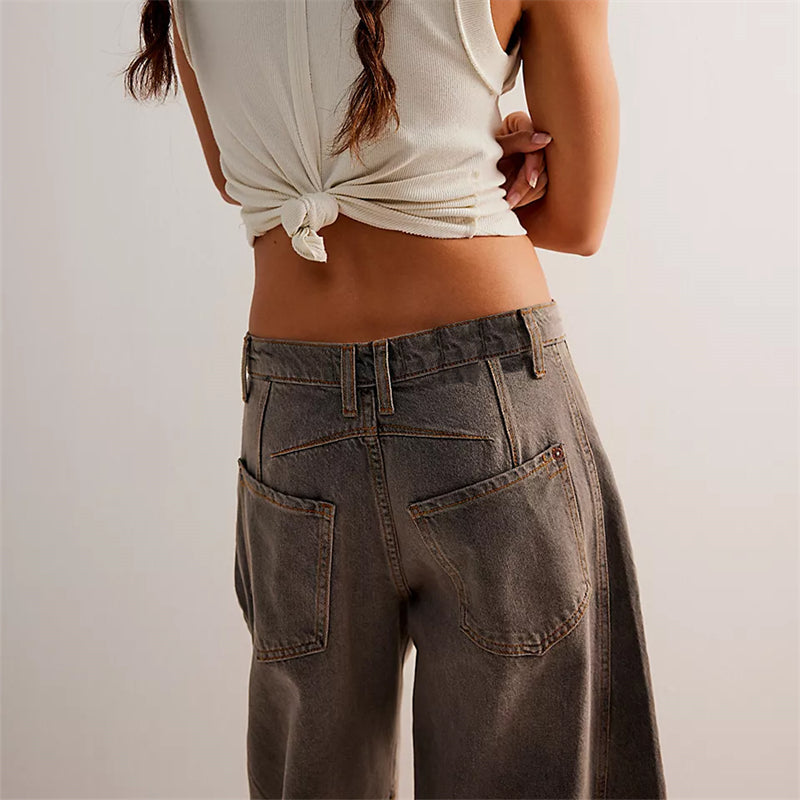 Fessa | Damen Barrel Jeans Low Waist Wide Leg