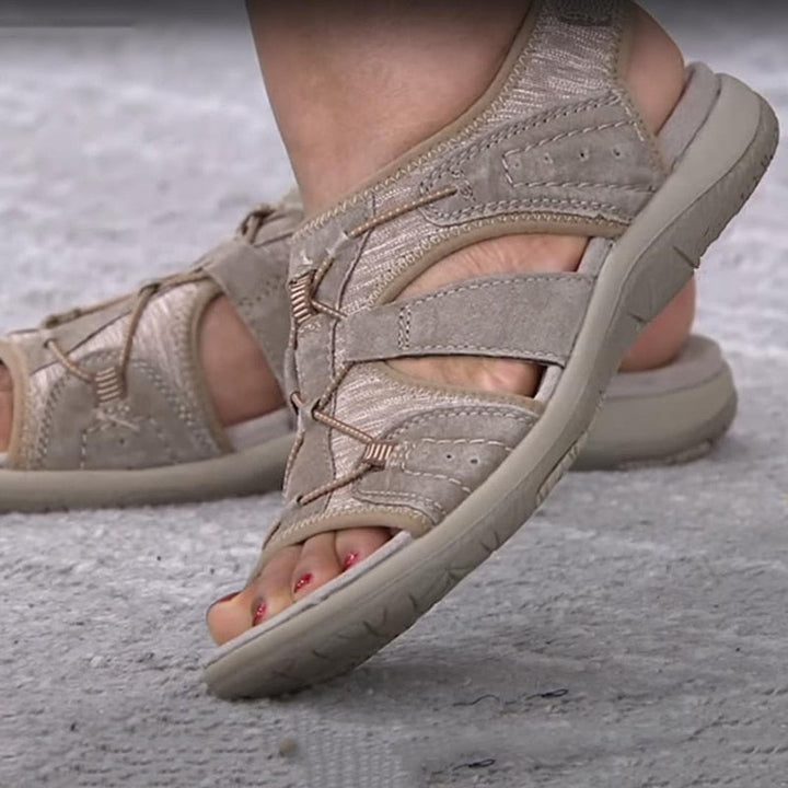 Luna | Damen Sandalen mit Klettverschluss Offene Sommersandalen