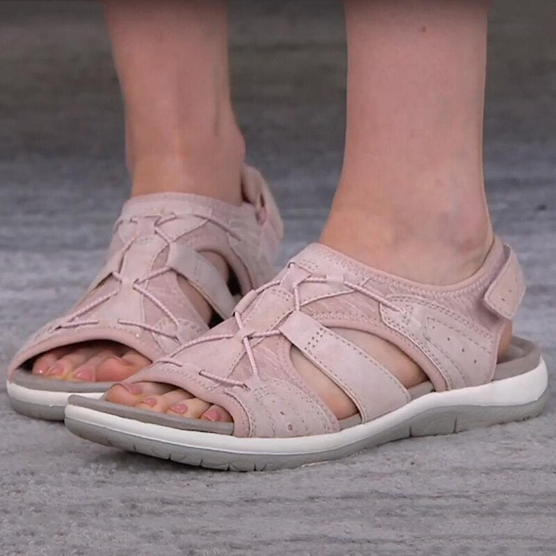 Luna | Damen Sandalen mit Klettverschluss Offene Sommersandalen