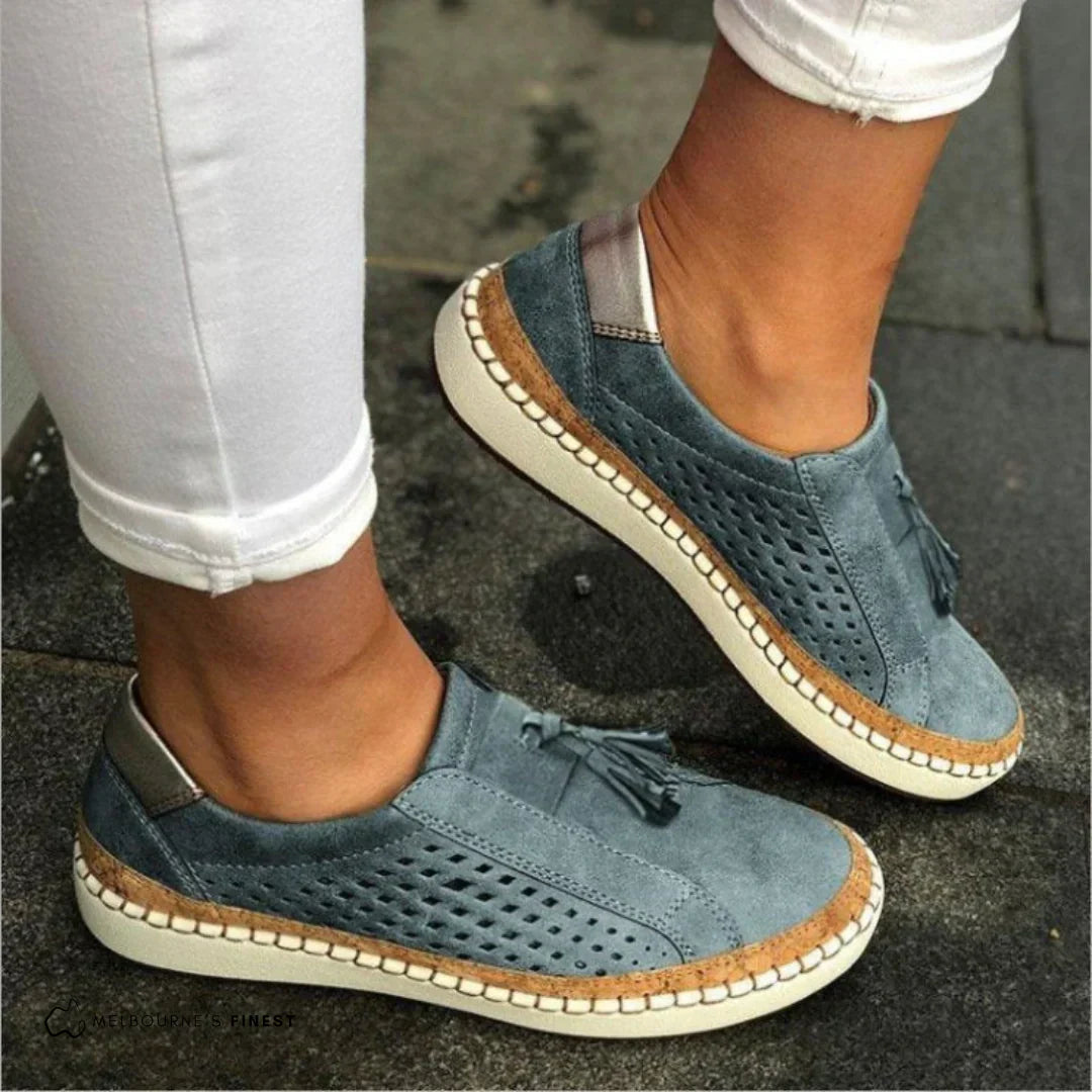 Luna | Damen Slip-On Sneaker Perforiert Leicht Freizeitschuhe