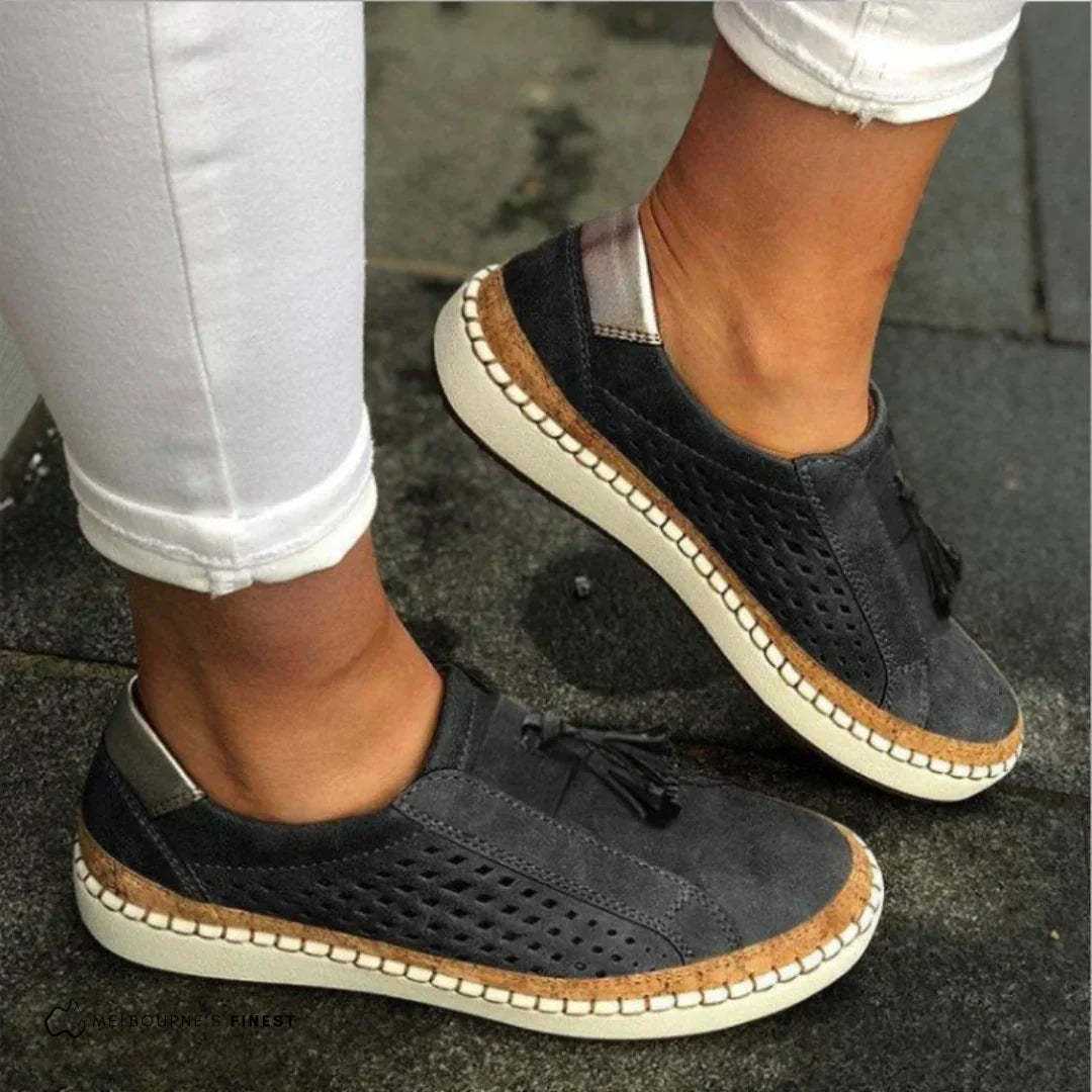 Luna | Damen Slip-On Sneaker Perforiert Leicht Freizeitschuhe