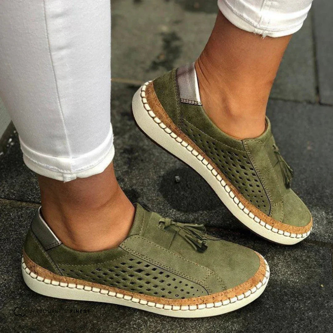 Luna | Damen Slip-On Sneaker Perforiert Leicht Freizeitschuhe