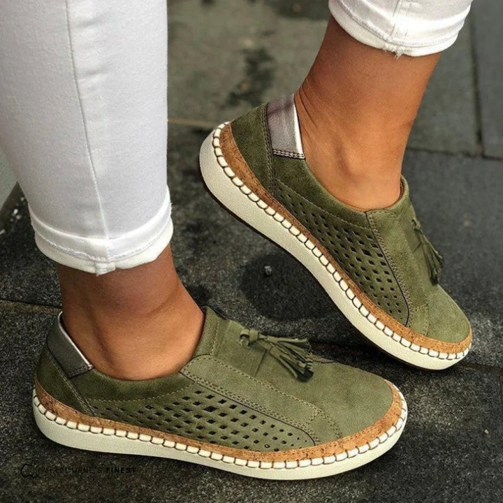 Luna | Damen Slip-On Sneaker Perforiert Leicht Freizeitschuhe