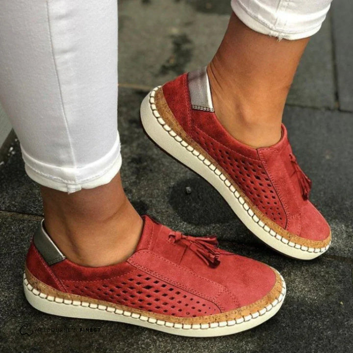 Luna | Damen Slip-On Sneaker Perforiert Leicht Freizeitschuhe