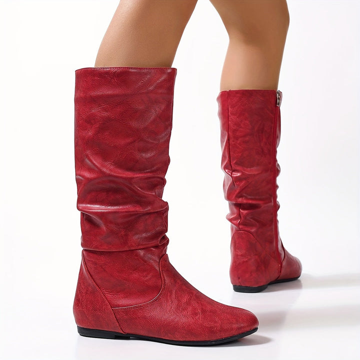 Dorinde | Damen Kniehohe Stiefel mit weitem Schaft - Brown - Image 10