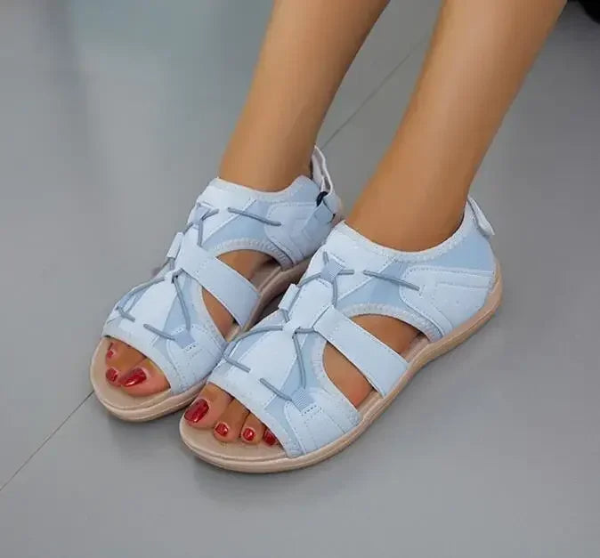 Luna | Damen Sandalen mit Klettverschluss Offene Sommersandalen