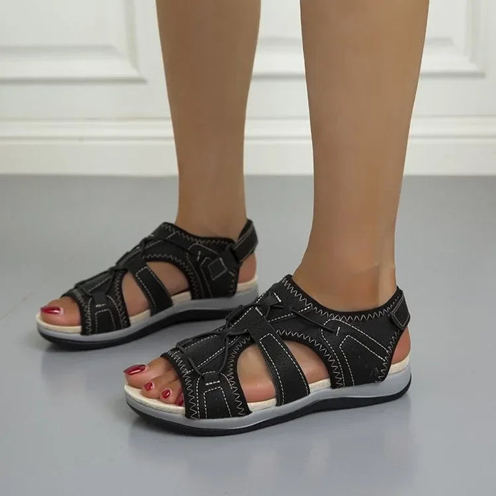 Luna | Damen Sandalen mit Klettverschluss Offene Sommersandalen