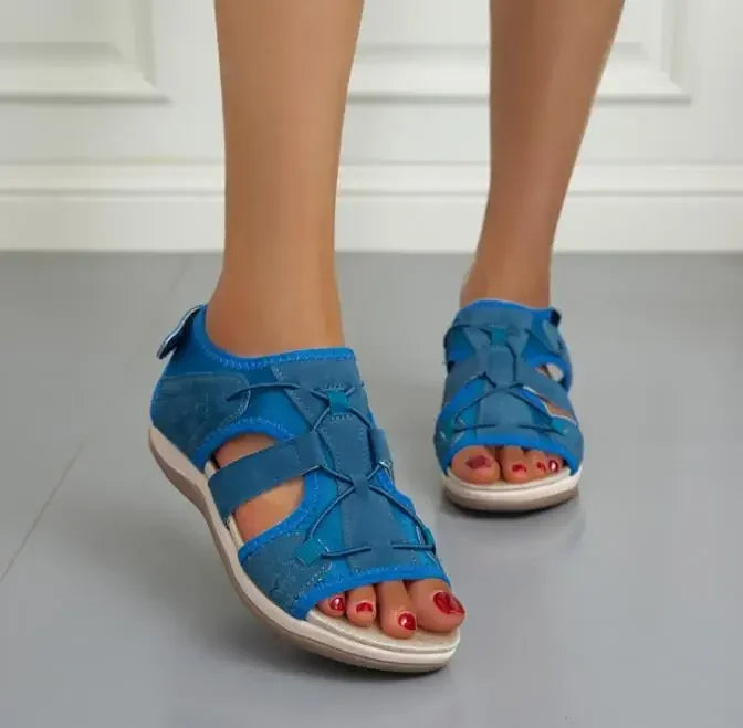 Luna | Damen Sandalen mit Klettverschluss Offene Sommersandalen