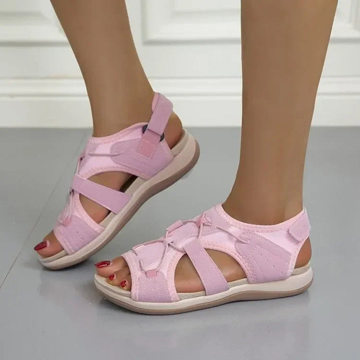 Luna | Damen Sandalen mit Klettverschluss Offene Sommersandalen