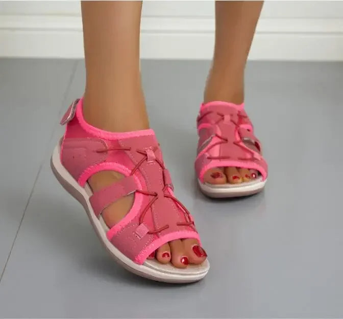 Luna | Damen Sandalen mit Klettverschluss Offene Sommersandalen
