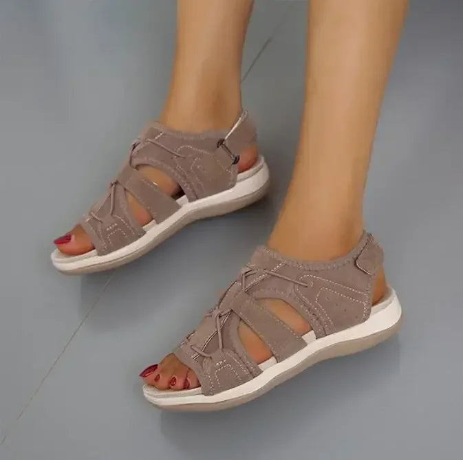 Luna | Damen Sandalen mit Klettverschluss Offene Sommersandalen
