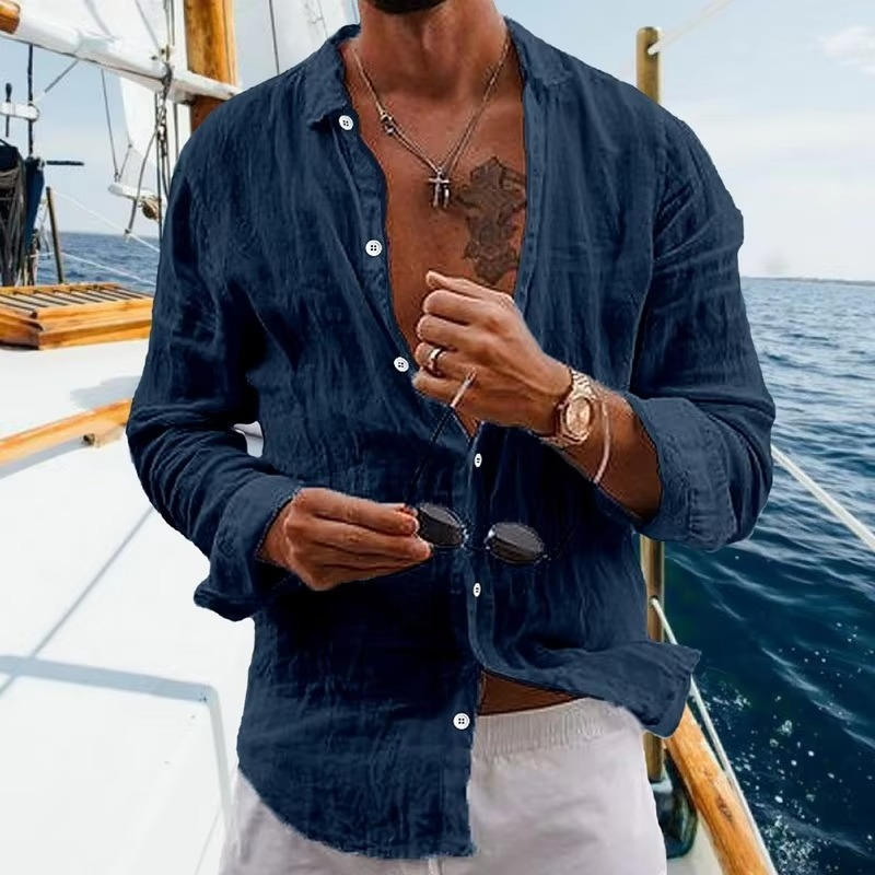 Niko | Herren hemd, offener Kragen Langarm casual