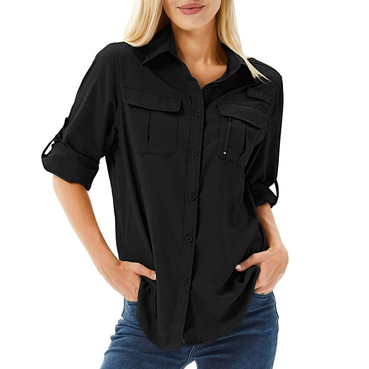 Sierra | Damen Outdoor Hemd mit UV-Schutz, Safari Shirt Langarm