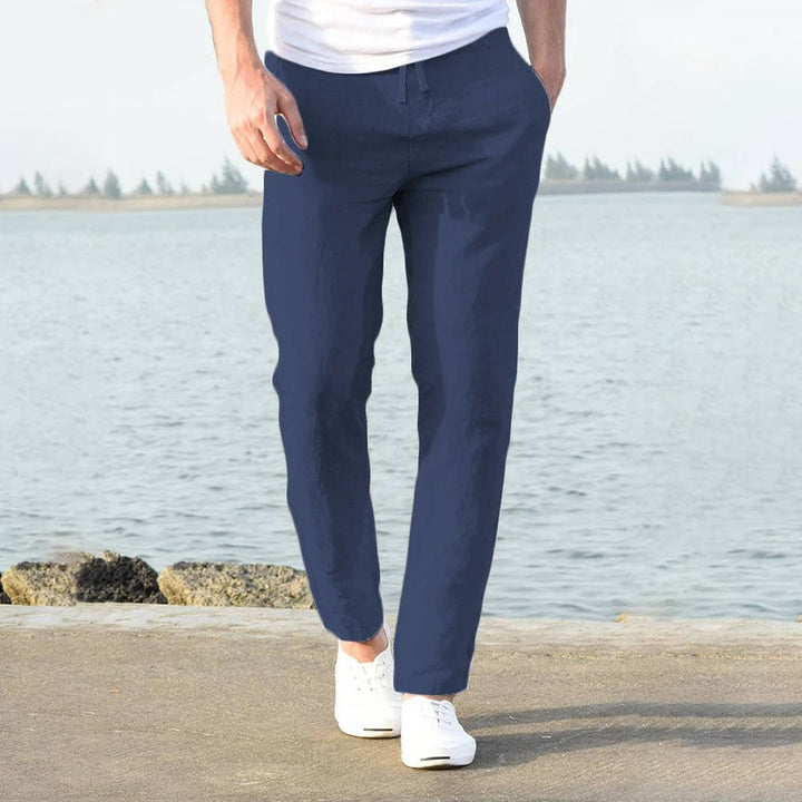 Pablo | Herren hose leicht, gerade Sommerhose mit Kordelzug