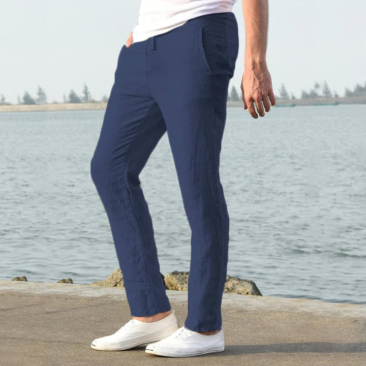 Pablo | Herren hose leicht, gerade Sommerhose mit Kordelzug