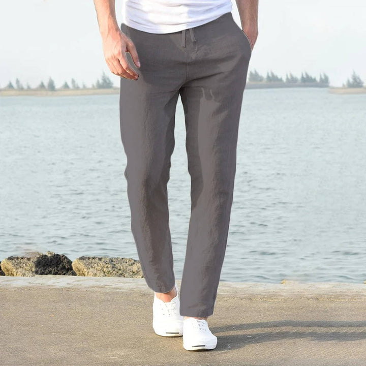 Pablo | Herren hose leicht, gerade Sommerhose mit Kordelzug