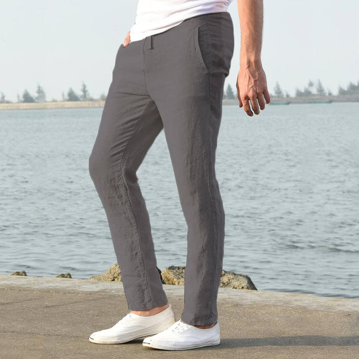 Pablo | Herren hose leicht, gerade Sommerhose mit Kordelzug