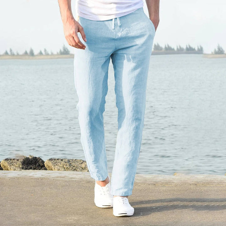 Pablo | Herren hose leicht, gerade Sommerhose mit Kordelzug