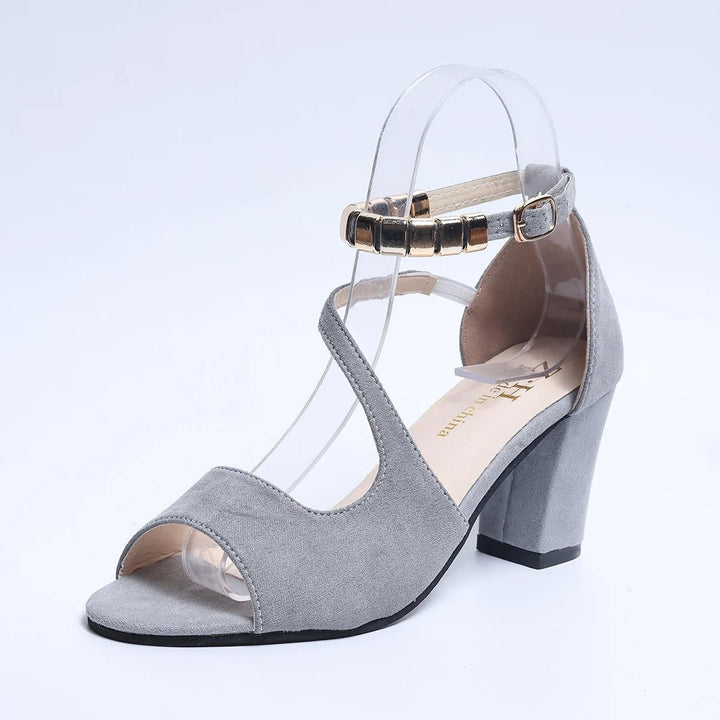 Gianna | Damen Blockabsatz Sandalen mit Knöchelriemen, elegant