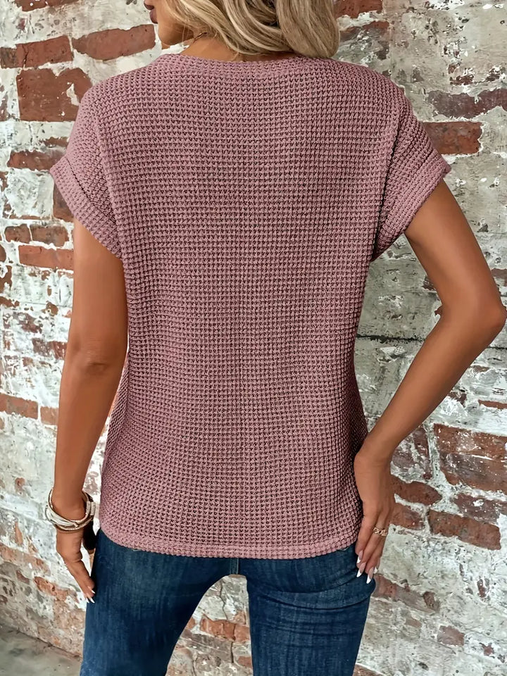 Eza | Damen T-Shirt Kurzarm Twist-Saum Rundhals