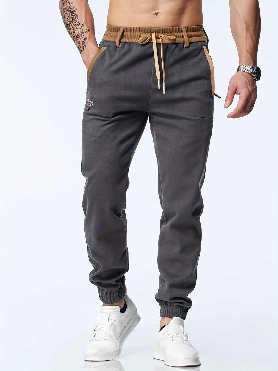 Remo | Herren Jogger Hose Slim Fit Freizeithose mit Kontrastband