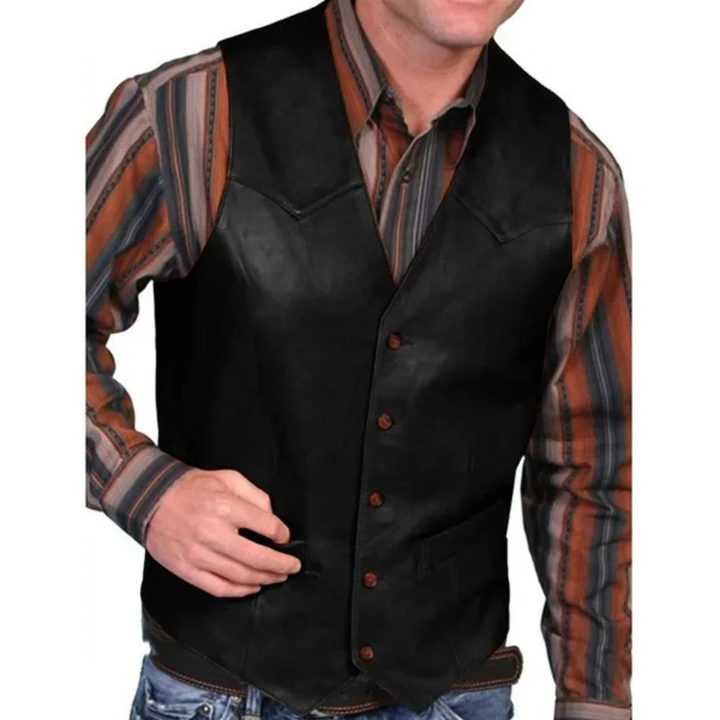 Eadric | Herren Trachtenweste im Western Stil - Burgundy - Image 2