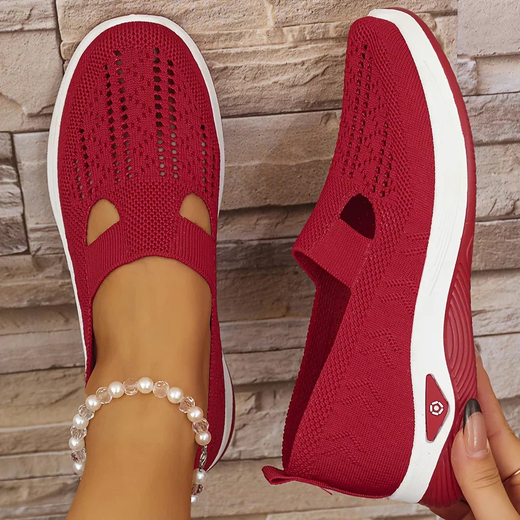 Lena | Damen Slip-on Sneaker Leicht Atmungsaktiv Bequeme Walkingschuhe