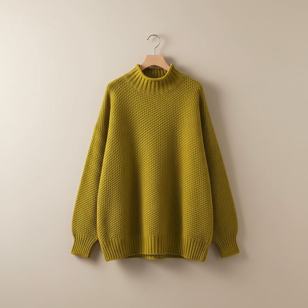 Edelma | Damen Strickpullover mit Stehkragen - Burgundy - Image 11