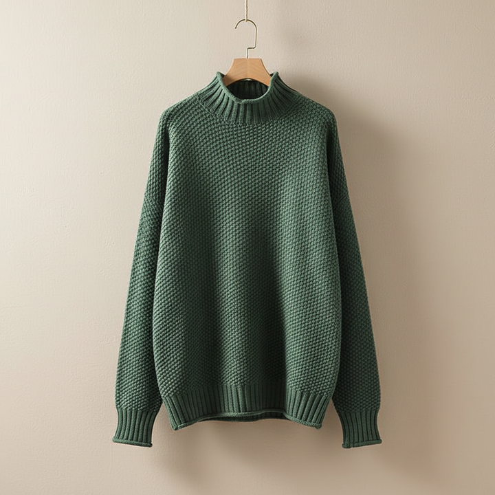 Edelma | Damen Strickpullover mit Stehkragen - Burgundy - Image 4