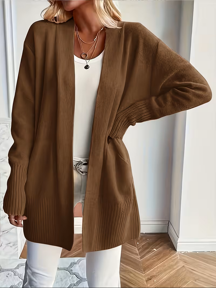 Edelrika | Damen Oversize Strickjacke Offen - Black - Image 16