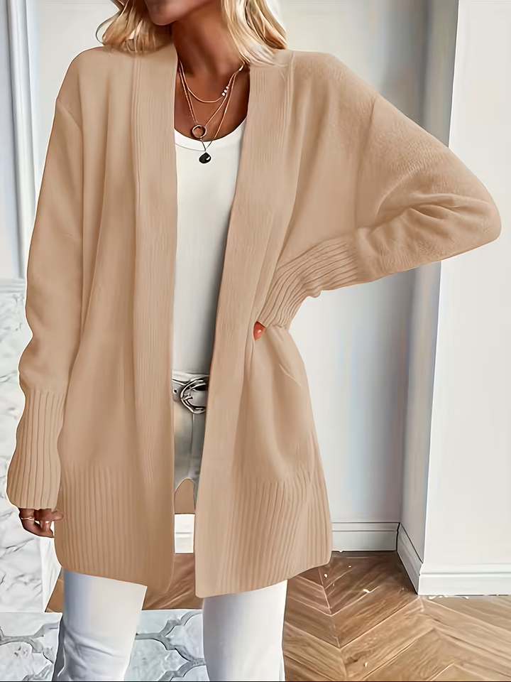 Edelrika | Damen Oversize Strickjacke Offen - Black - Image 2