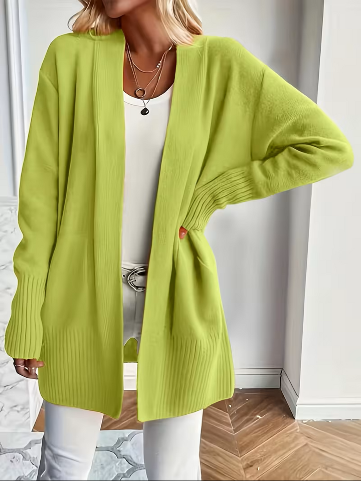 Edelrika | Damen Oversize Strickjacke Offen - Black - Image 5
