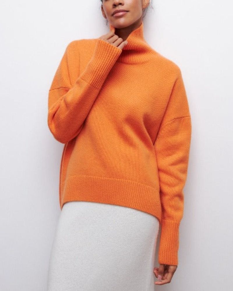 Edelwara | Damen Rollkragenpullover Oversized Strick - Light Blue - Image 3