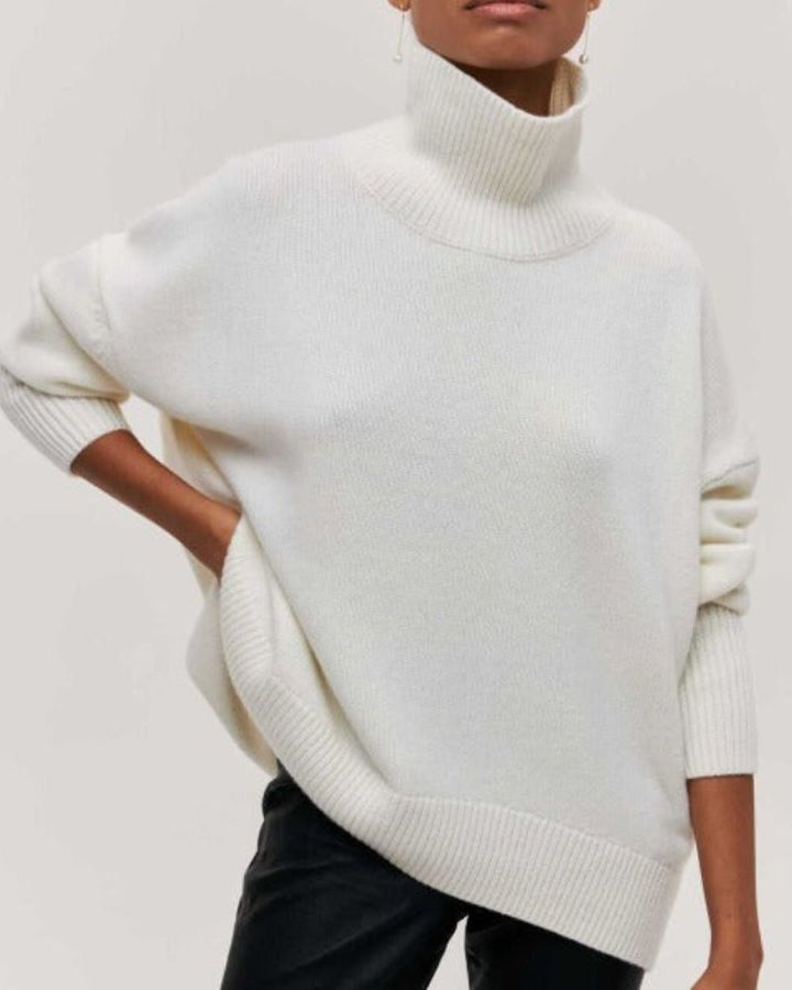 Edelwara | Damen Rollkragenpullover Oversized Strick - Light Blue - Image 9