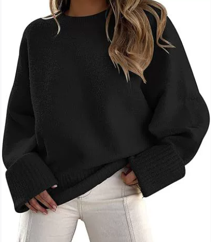 Edlborg | Damen Oversize Strickpullover Rundhals - Cream - Image 2