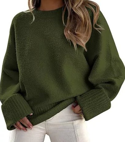 Edlborg | Damen Oversize Strickpullover Rundhals - Cream - Image 3
