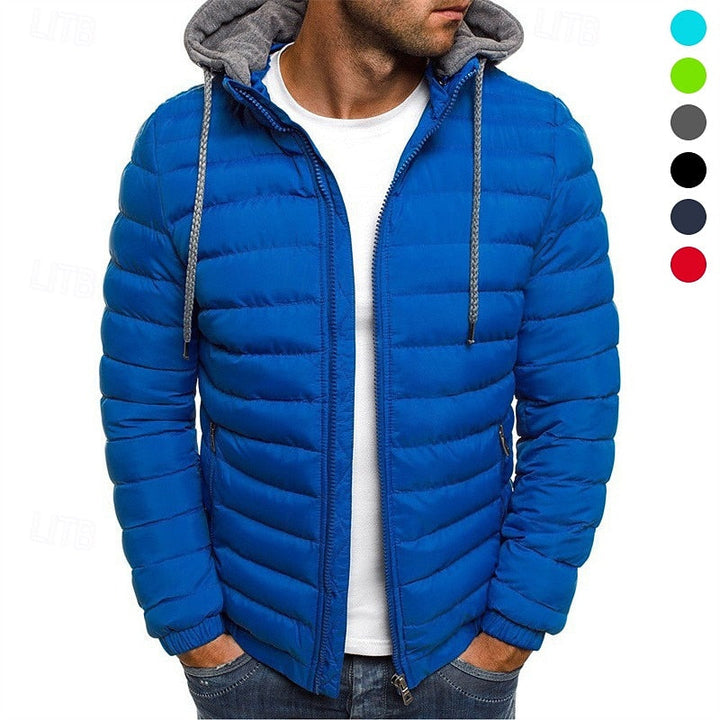 Edmund | Herren Steppjacke mit Kapuze Winterjacke - Royal Blue - Image 1