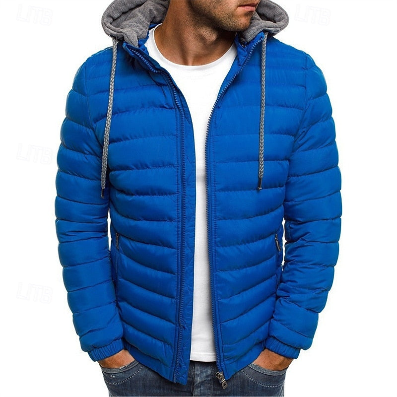 Edmund | Herren Steppjacke mit Kapuze Winterjacke - Royal Blue - Image 2