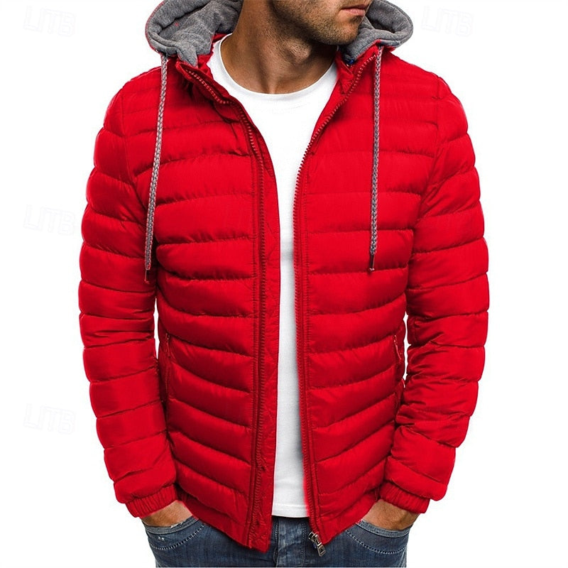 Edmund | Herren Steppjacke mit Kapuze Winterjacke - Royal Blue - Image 3
