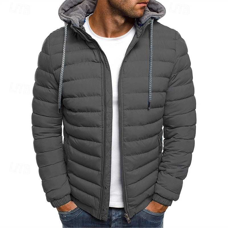 Edmund | Herren Steppjacke mit Kapuze Winterjacke - Royal Blue - Image 4