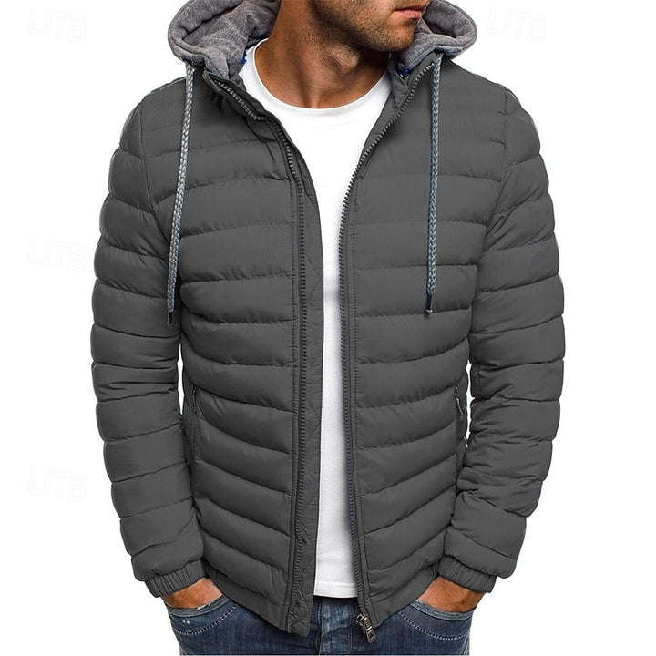 Edmund | Herren Steppjacke mit Kapuze Winterjacke - Royal Blue - Image 4