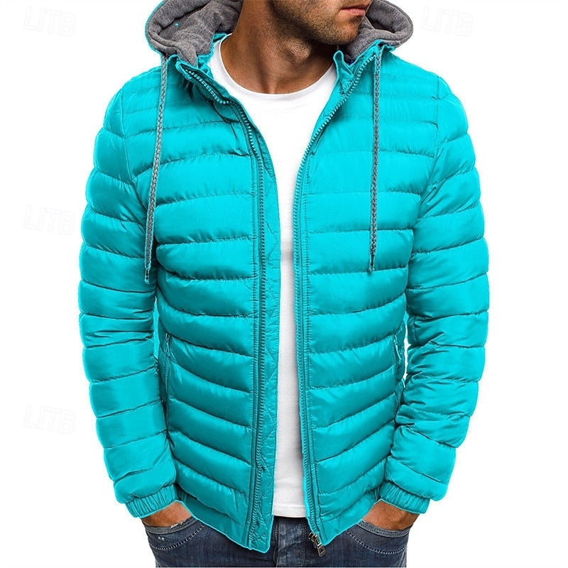 Edmund | Herren Steppjacke mit Kapuze Winterjacke - Royal Blue - Image 5
