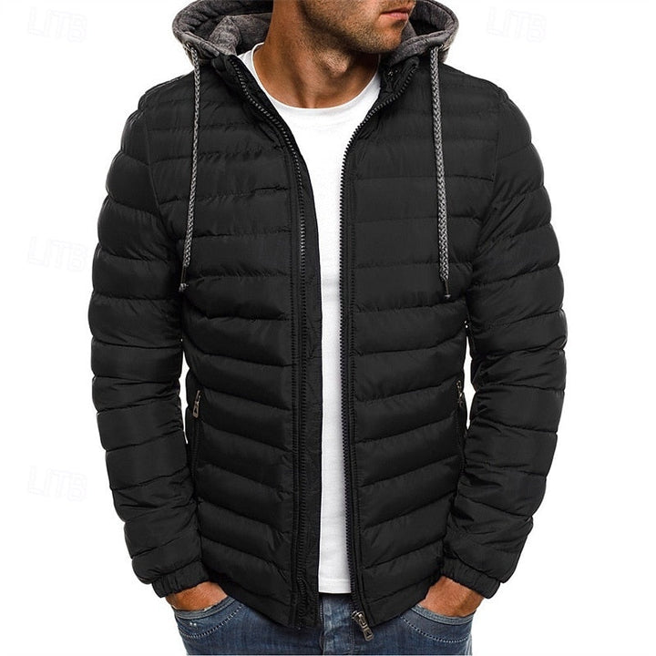 Edmund | Herren Steppjacke mit Kapuze Winterjacke - Royal Blue - Image 7