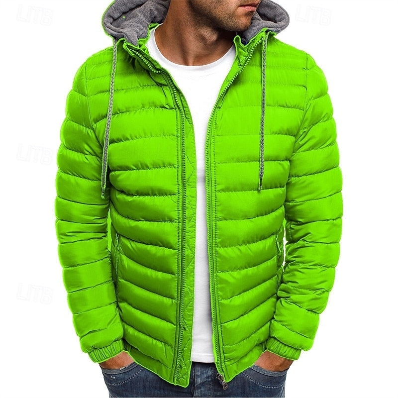Edmund | Herren Steppjacke mit Kapuze Winterjacke - Royal Blue - Image 8