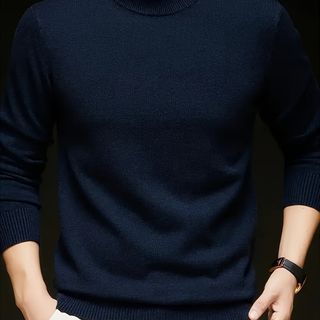 Edmunt | Herren Strickpullover Stehkragen Slim Fit - Taupe - Image 6