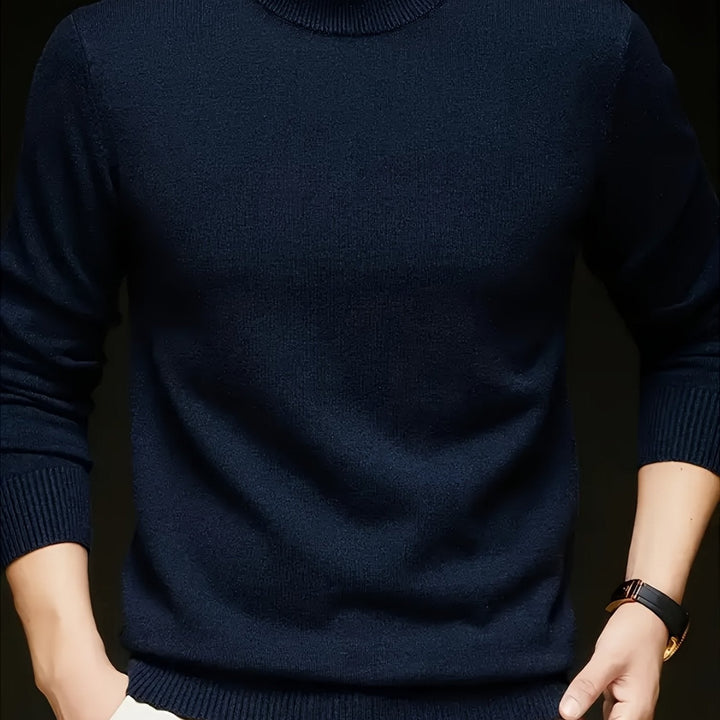 Edmunt | Herren Strickpullover Stehkragen Slim Fit - Taupe - Image 6